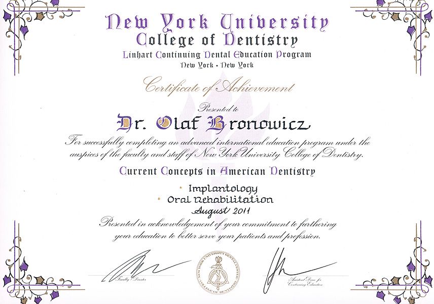 New York University College of Dentistry Linhart Continuing Dental Education Program